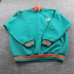 Vintage Miami Dolphins Sweatshirt Mens Large Blue NFL Football Crewneck 90s